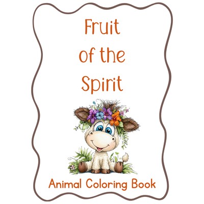 Fruit of the Spirit Coloring Book cover — animal coloring pages for kids